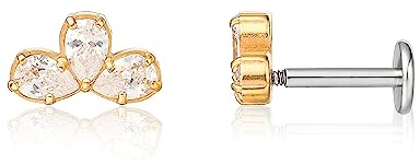 Limerencia 18G Tragus Piercing Titanio, 2 Piezas Médico Labio Piercing Labret Enchufe Hipoalergénico Hélice Perforación Del Oído para El Ombligo Lengua Ceja Labio Tabique Nariz Perforación Del Oído.