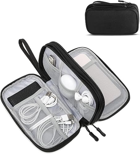 JNTMIKUN Kabeltasche Elektronische Zubehör Tasche Universal Kabel Organizer Tasche de Doppelschicht Reise für Festplatten Kabel Ladegerät USB SD-Karte