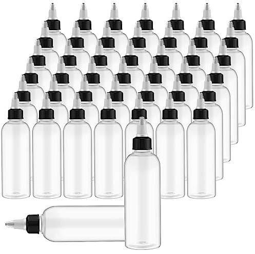 Tanlade 200 Pcs 2 oz Plastic Squeeze Bottles with Twist Cap, White