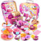 Juego De Té Infantil Juguete Postre Cocina Juguetes Juegos de Simulación Té Infantil para Niñas 3 4 5 6 7 8 Años (Unicornio)