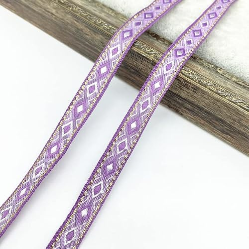 Sömnadsband, band, sömnadsband, satinband, 2 yards 13 mm vintagebroderiband Spetsklippning DIY Klädväska Tillbehör Broderat tyg (Färg: 5) (Size : 18)