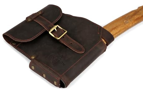 Tourbn Tourbon Housse de protection en cuir véritable pour hache de camping avec passant de ceinture Taille L