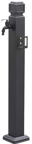 Colonne d'eau de jardin antigel avec robinet Fontaine d'extérieur rétro Noir 94 cm