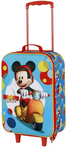 Disney Mickey Mouse Scooter-Valise à roulettes Soft 3D, Bleu, 17 x 33 x 52 cm, Capacité 26 L
