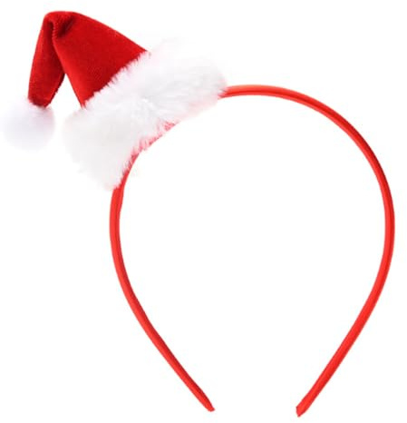 Christmas Headbands for Women Red Santa Hat Headband Christmas Hat Headpiece Cute Santa Headwear Red Velvet Hairbands Xmas Holiday Hair Accessories for Party Supplies 1Pcs