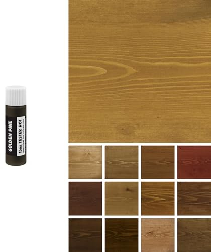 Littlefair's Wood Stain Water-Based - (Golden Pine) – Non-Toxic, Eco-Friendly & Quick Drying - Easy-to-Apply, Concentrated Formula for All Wood Types – 15ml Tester Pot