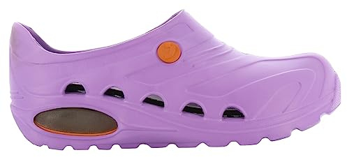Säkerhetsjoggare lätt träsko kvinnor – slip-on clog för män, anti-slip, antibakteriell, antistatisk och anti-svamp, lila, UK 3/3,5 EU 35/36