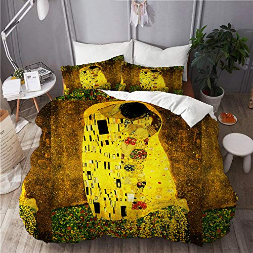 BEITUOLA Set Biancheria da Letto,Set Copripiumino in Microfibra con Federa,klimt ha ispirato la pittura batik di arte astratta sulla base di Gustav Klimt,1 Copripiumino 220 x 240cm