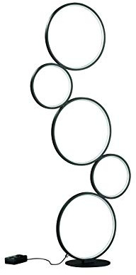 lightling LED Stehleuchte Sina schwarz matt Metall, stufenlos dimmbar über Fußschalter, 36W, Höhe 115 cm, Breite: 47 cm, Tiefe: 20 cm
