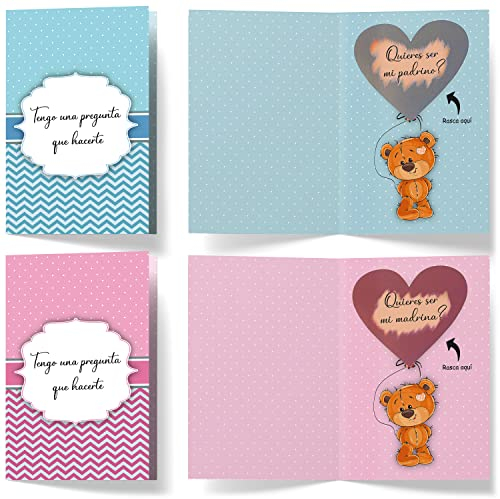 Cheerset Quieres Ser Mi Padrino, Quieres Ser Mi Madrina, Tarjeta Rasca, Regalos Padrinos