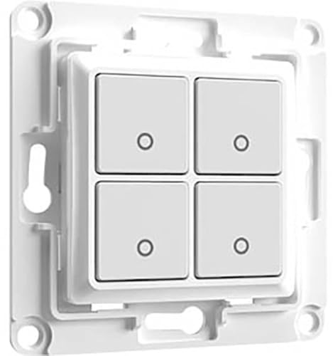 Shelly Wall Switch 4, Interruttore a Parete 4 pulsanti per Relè Intelligenti, Domotica, Bianco