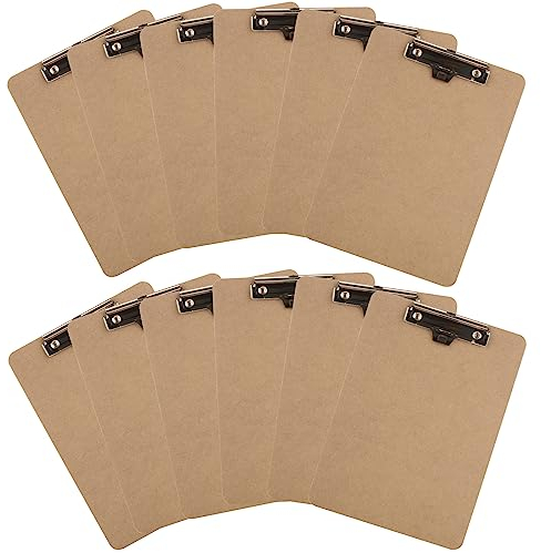 MIVIDE 12er Klemmbrett A4, 31.5 x 22.5cm Klemmbretter Holz, Clipboard A4 für Büro, Klassenzimmer, Business, Restaurant