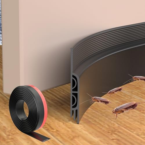 Esufeir 39/1m Negro Burlete Puerta Entrada,Goma Burlete Bajo Puerta Exterior,Autoadhesivo Silicona Aislante Acustico InsonorizarBurletes,Tira Sellado para Puerta Interior,Cubre Puertas el Suelo Frio