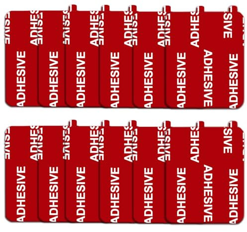 12 Pcs 1.96 in x 1.57 in (40*50mm) Very High Bond Sticky Adhesive Replacement,Double Sided Pads Gule for Dashboard Windshield Suction Cup Phone Holder Car DVR Home Suction Hooks GPS Navigation (Red)