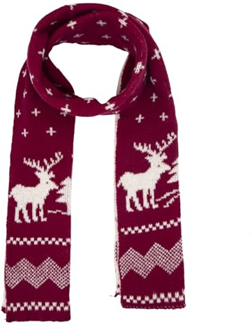 ALLY-MAGIC Christmas Scarf Winter Knitted Scarf Reindeer Snowflake Soft Warm Long Scarfs Xmas Gift Christmas Party for Women Men Girls Xams Gift Y11HSMLWJ