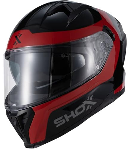 Shox Helmets Rapid Advance Motorcycle Helmet L Gloss Black Red