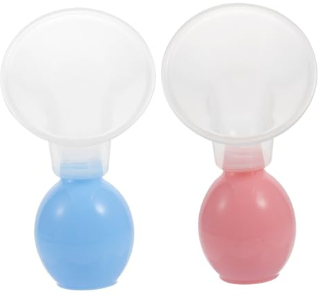 ibasenice Tiralatte Manuale Portatile per Neomamme Copertura a Tromba, Silenzioso e Confortevole, in Silicone e Pp, 2 Set per Allattamento Facile al Petto