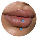 ESHIONER G23 Titanio Ceja Piercing Joyería Rook Vertical Labret Barra Labial Tragus Labret Daith Anillo de la ceja Ojos de serpiente Piercing Lengua Bola de plata Opal 6mm/8mm/10mm 16g Banana