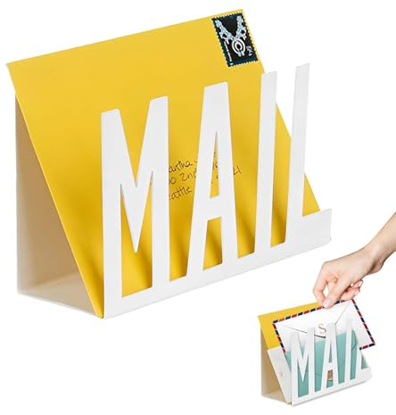 KAYLRE Range Courrier Support Métallique pour Lettres et Documents,Porte-Courrier Trieuse , Organiseur de Bureau, Noir, 6 x 3,8 x 2,2 Pouces, Design Élégant