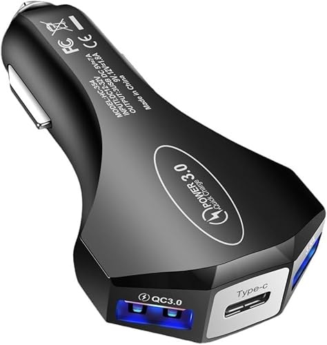 Caricabatterie auto universali 12V USB A Tipo C QC 3.0 Carica rapida portatile 12 V Volt Incenditore di sigare Ultra carica rapida