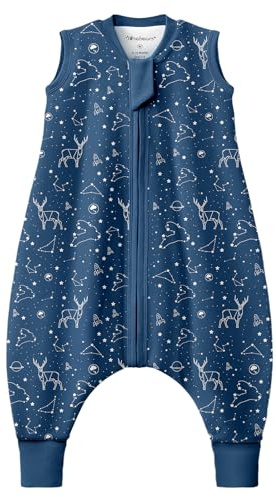 Mosebears Baby Schlafsack Sommer 1.0 Tog Atmungsaktiv Baumwolle Sommerschlafsack für Jungen und Mädchen(navy blue,65cm(6-12 Monate))