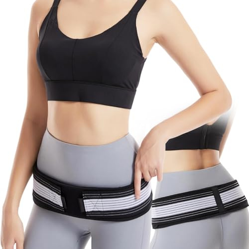XFLYP Sacroiliac Hip Belt, Back Pain Belt for Women and Men, Anti-Slip Pelvic and Lower Back Support Brace Alleviate Sciatic, Pelvic, Lower Back and Leg Pain, Stabilize SI Joint-B