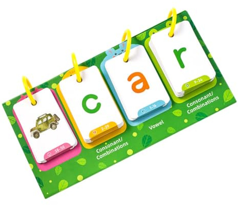 WOONEKY Preschool Language Learning Flash Cards Teaching Cards with Visual Word Games for Early Educational Reading and Spelling Interactive Vocabulary Builder for Travel School Classroom