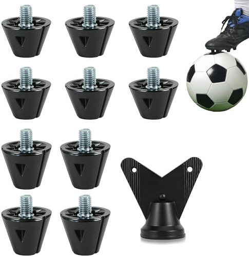 Lot de 12 crampons de football professionnels - Rivets filetés M5 - 13 mm x 8 + 16 mm - 4 crampons de rechange pour chaussures de football, compétitions, capuchon à vis de rechange avec clé à capuchon