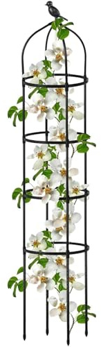 Traliccio per piante in vaso, supporto regolabile in metallo antiruggine da 175,3 cm, traliccio rialzato per aiuole da giardino rialzate per fiori di vite, frutta, rose, patio, aiuola rialzata