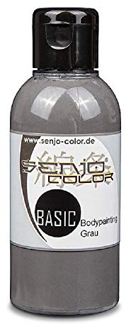 Senjo Color BASIC Body Painting Peinture 75ml | Liquide Peinture du Corps | Pour pinceaux et aérographe | Fabriqué en Allemagne | Gris