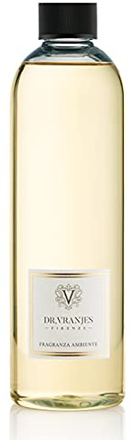 Dr. Vranjes – Recarga de Ambra 500 ml con Varillas Blancas – Recarga difusor, Fragancia de habitación de lujo, Made in Italy, Aromas: Oriental y Envolvente, Pirámide Olfativa: Ambar, Pachuli, Sandalo
