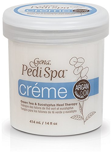 Gena Pedi Spa Moisturizing Foot Cream - Intensive Foot Cream for Cracked Dry Cracked Heels and Feet Treatment with Green Tea & Eucalyptus, 14 oz