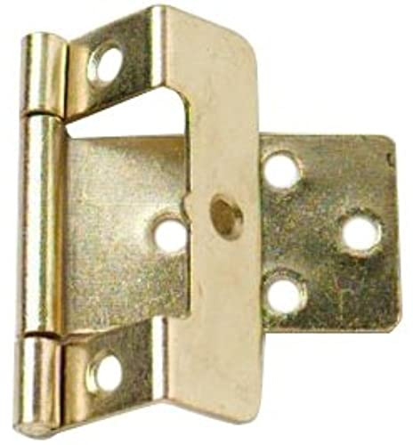 Bulk Hardware BH01752 Cerniera Piegata con Apertura a Filo senza Mortasa, con Piega a 16 Mm, 50 mm, Bianco, Set di 2