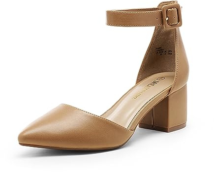 DREAM PAIRS Women's Elastic Ankle Straps Court Shoes,Nude/PU,3.5