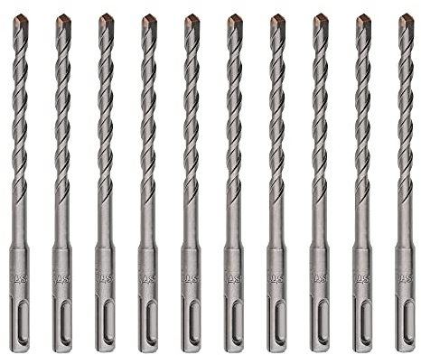 STIER SDS-plus-Bohrer, 10 Stück, Länge 160 mm, Durchmesser 6 mm, geeignet für Beton & Mauerwerk, Steinbohrer, Betonbohrer, Sds plus Bohrer Set, Steinbohrer Set, Stahlbeton Bohrer