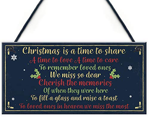 RED OCEAN Christmas Xmas Memorial Tree Hanging Decoration Bauble Family Grave side Memorial Poem Quote Gift