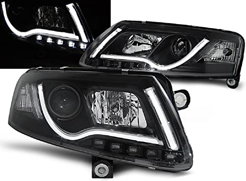 Led Light Tube Scheinwerfer in schwarz für Audi A6 C6 4F 04.2004-2008