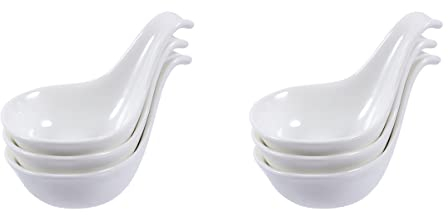 6 Piezas De Platos De Cerámica Para Salsa Con Cucharas De Caviar, Diseño Elegante Para Servir Condimentos En Restaurantes, Hoteles Y Fiestas