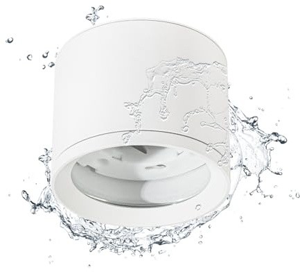 Gleonlux Aufbauspot Deckenspot Weiß IP44, Aufbaustrahler mit GX53 Fassung, Aufputz Spots 230V, Deckenstrahler Deckenleuchte Rund, LED Deckenlampe Aluminium für Bad, Badezimmer, keine Glühbirne