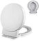MMUNNA WC-Sitz mit Absenkautomatik, Runden Toilettensitz, O Form Toilettendeckel, Klodeckel, Klobrille aus PP, WC Deckel Toilettenbrille mit Softclose und Quick-Release-Funktion, Weiß, 07E