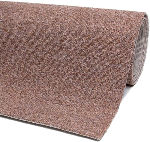 andiamo Teppichboden Henry - pflegeleicht und einfach zu verlegen - Auslegware Teppichboden - Meterware Bodenbelag in Schlingenstruktur mit Trittschalldämmung 200 x 300 cm Cognac