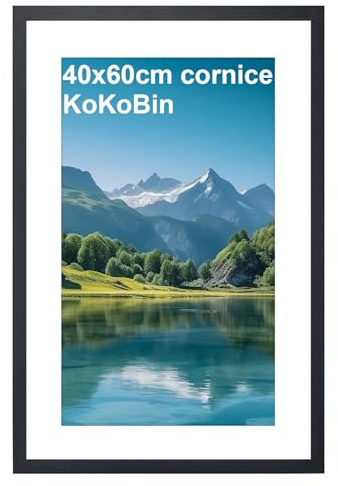 KoKoBin Cornice per foto in MDF e vetro acrilico Cornice per poster nero con vetro acrilico infrangibile Cornice per foto moderne (Nero, 40 * 60CM)