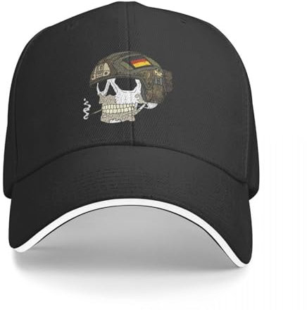 Casquette baseball unisexe en pur coton Bundeswehr allemande. Flecktarn. Crâne avec casque rapide. Casquette baseball Golf Porter Chapeau soleil pour les enfants Garçon Femmes Cadeau en plein air