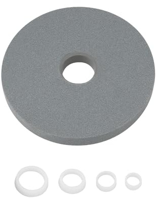 Create idea 1 Set Di Mole Da Banco In Ossido Di Alluminio 150x16mm Grana 60 Con Anelli Di Riduzione Per La Rettifica Dei Metalli E l'affilatura Degli Utensili (alesaggio 31,75mm)