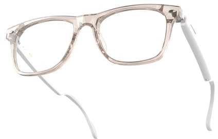 BLESSOURCE Smart Glasses for Men and Women, Open Ear Bluetooth Audio Glasses, Built in Mic & Speakers, with Blue Light Filter & UV Pretection Polarized Lenses, IP65 Waterproof Bluetooth Glasses, Pink