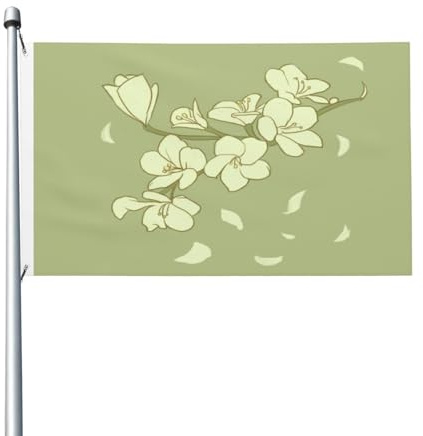Drapeaux imprimés bégonia de 9,1 x 1,5 m – Bannières résistantes à la décoloration pour intérieur/extérieur, avec œillets métalliques, pour décoration de maison et de vacances