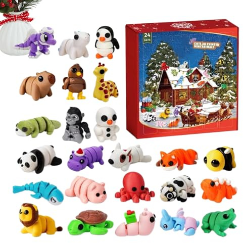 Animali Stampati In 3D Fantastici Calendari 'Avvento Di Natale, Calendari 'Avvento Flessibili Fidget Toys, Regalo Di Natale1 Per Bambini Baby