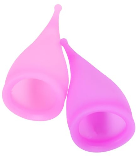 YARNOW 2 pezzi Coppette Mestruali Silicone Colori Rosa e a Tenuta e Morbide per Donne Materiale Ecologico e Resistente ad Alte Temperature per Nuoto e Riposo Notturno Colore Casuale