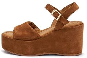 Frau - Sandali con Zeppa in Pelle Scamosciata