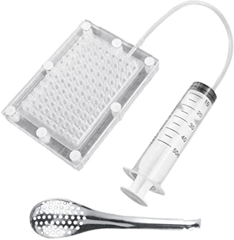 Pineeseatile Professionale Gastronomia Molecolare Caviar Maker Gourmet Dispenser Filtro per Caviale Sferificazione Contagocce con Cucchiaio per Cucina